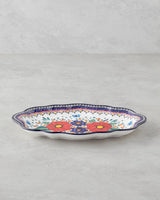 Premium Stoneware Kayik Boat Serving Platter - Colorful Artisan Design