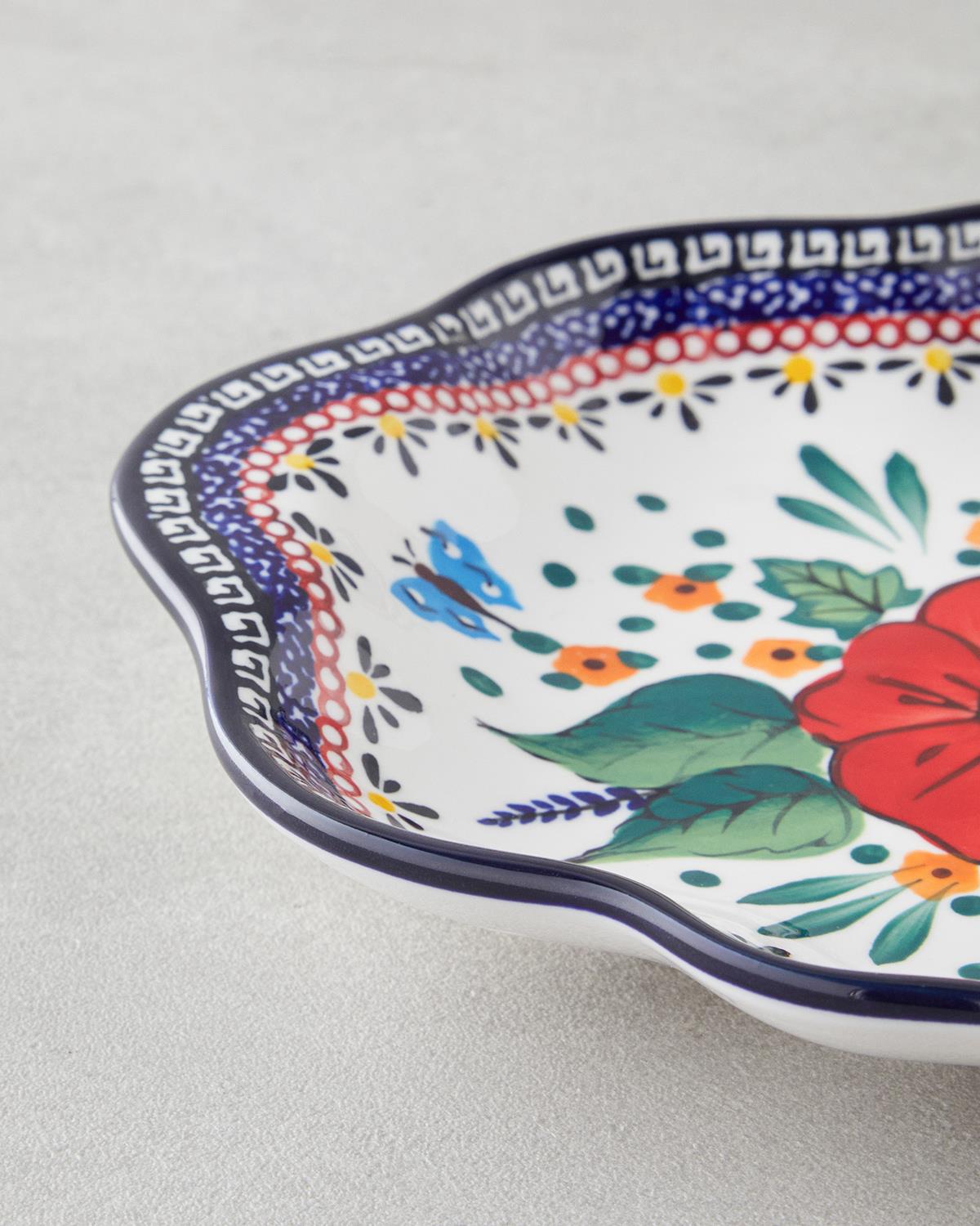 Premium Stoneware Kayik Boat Serving Platter   Colorful Artisan Design