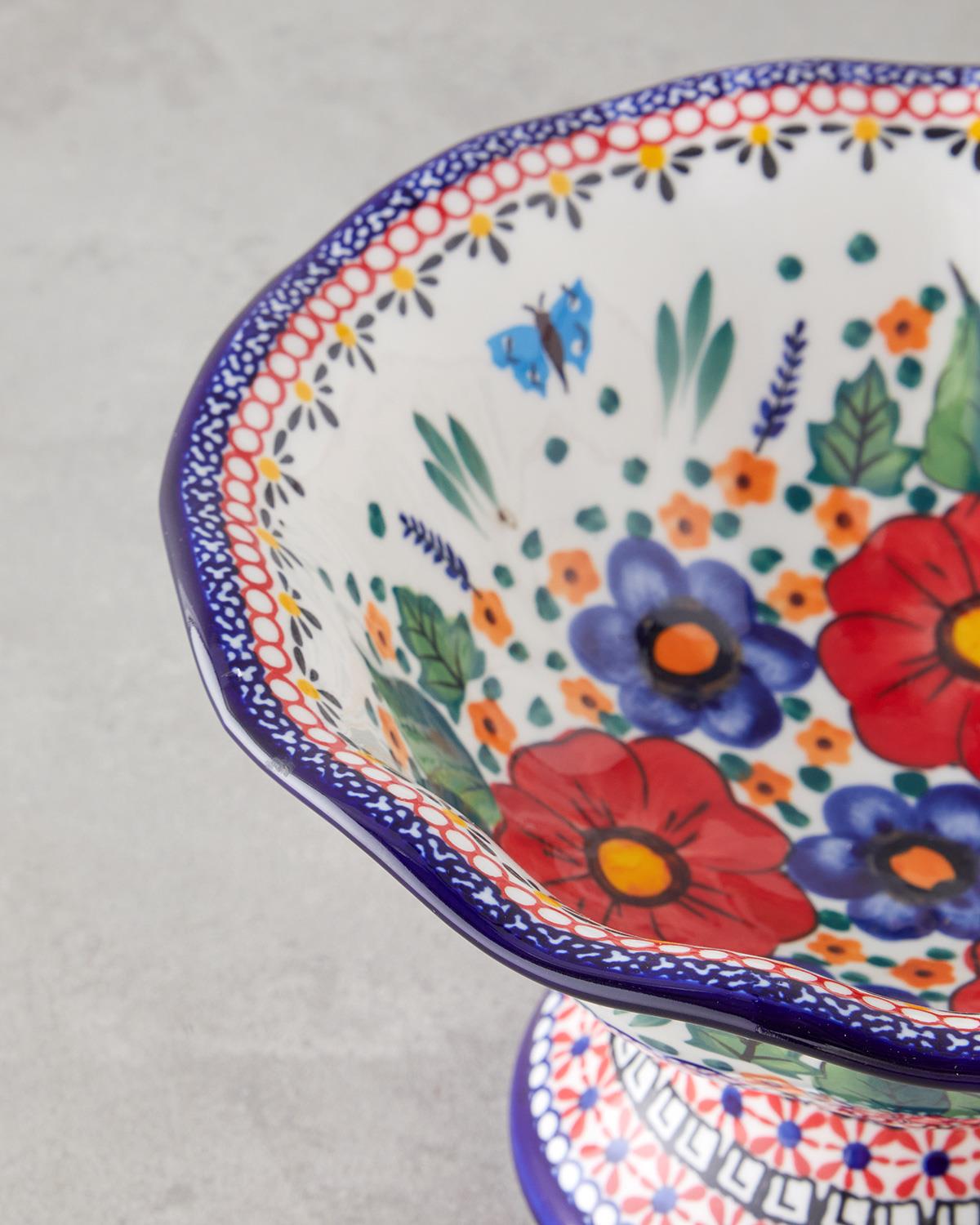 Premium Whimsical Colorful Stoneware Presentation Stand - Professional Serving Dish