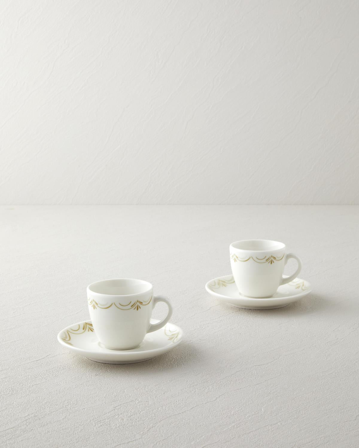 Premium Porcelain Coffee Espresso Cup Set   2 Person   90ml Green