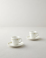 Premium Porcelain Coffee Espresso Cup Set   2 Person   90ml Green