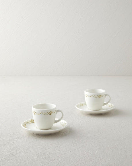 Premium Porcelain Coffee Espresso Cup Set   2 Person   90ml Green