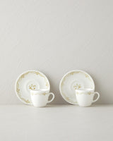 Premium Porcelain Coffee Espresso Cup Set   2 Person   90ml Green