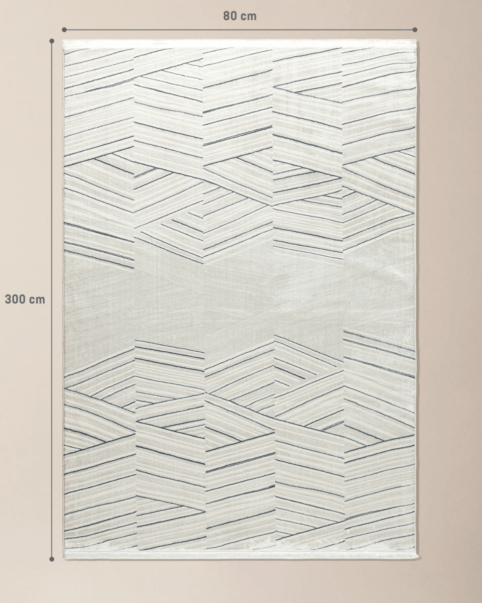 White and Blue Area Rug - Modern Abstract Floor Carpet - TryAladdin