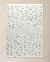 White and Blue Area Rug - Modern Abstract Floor Carpet - TryAladdin