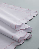 White and Blush Embroidered Table Runner for Dining - TryAladdin