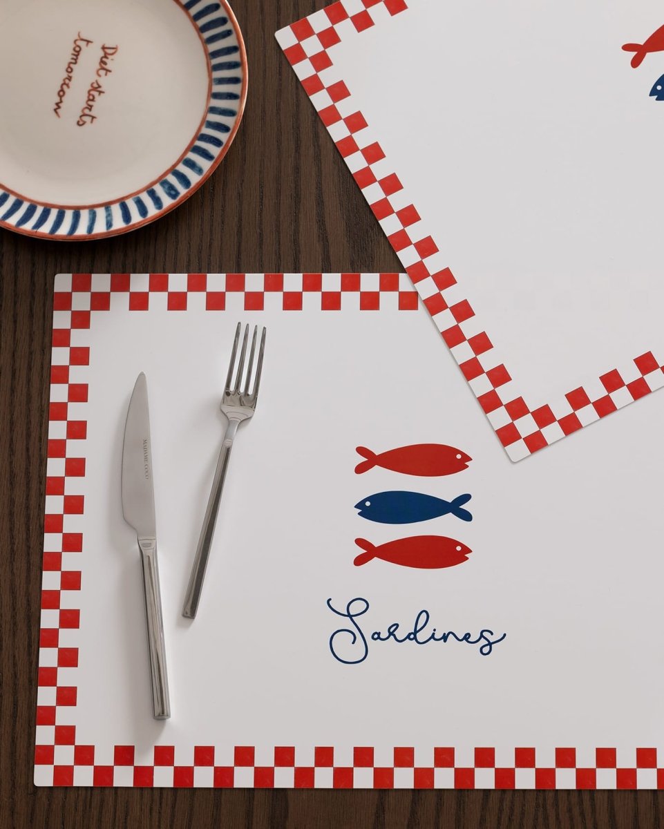 White and Red 4 - Piece Placemat Set for Dining Table - TryAladdin