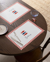 White and Red 4 - Piece Placemat Set for Dining Table - TryAladdin
