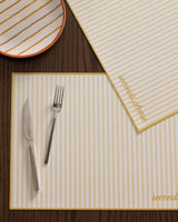 White and Yellow Placemat Set - 4 Pack Dining Table Linens - TryAladdin