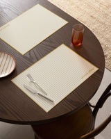 White and Yellow Placemat Set - 4 Pack Dining Table Linens - TryAladdin