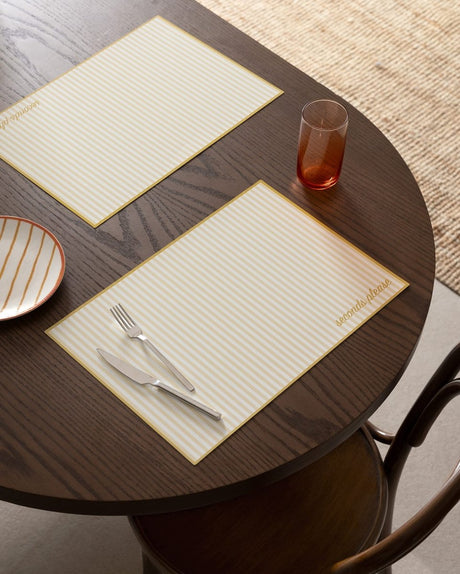White and Yellow Placemat Set - 4 Pack Dining Table Linens - TryAladdin