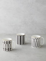 Premium Bone Porcelain Mug Elegant Black White Gold Design