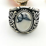 White Turquoise Stone Men's Ring