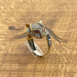 White Zircon Tiger Head Ring - TryAladdin