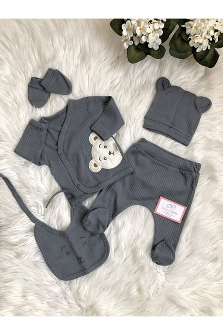 Wholesale Newborn Bear Motif 5 - Piece Take - Home Outfit Set - TryAladdin