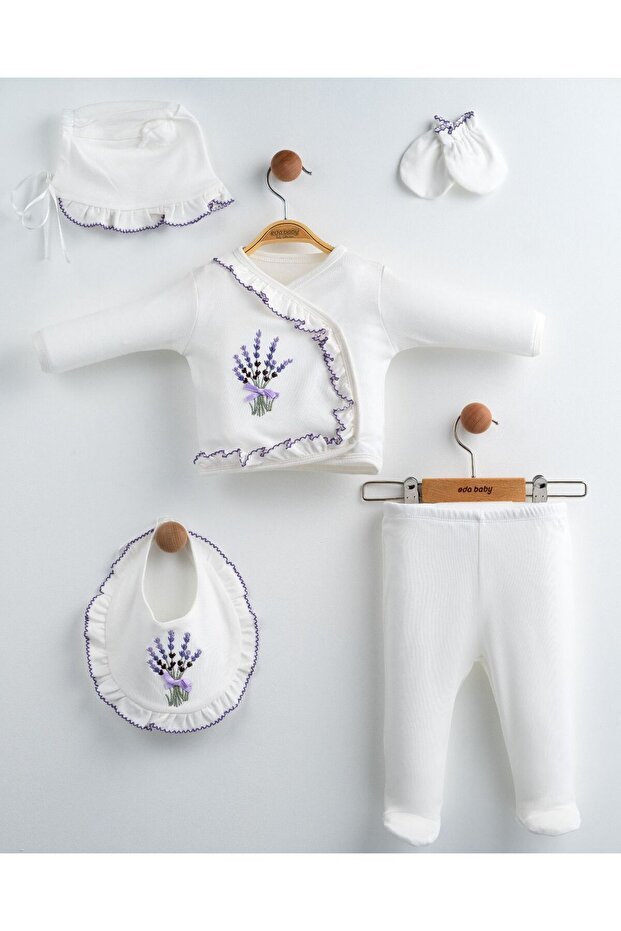 Wholesale Newborn Layette Set - Lavender Pattern - 5 - Piece - TryAladdin