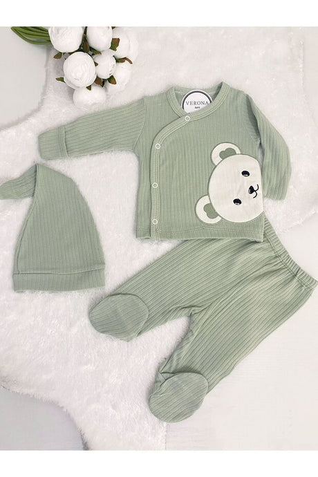 Wholesale Organic Cotton Newborn Male Baby Bear 3 - Piece Outfit Set - 0 - 3 Months - TryAladdin