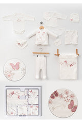 Wholesale Premium 10 - Piece Newborn Clothing Set - 100% Cotton Embroidered Butterfly Collection - TryAladdin
