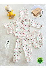 Wholesale Premium Newborn Ribbed Layette Set - Red Heart Design - 5 Piece - 1 Set - TryAladdin