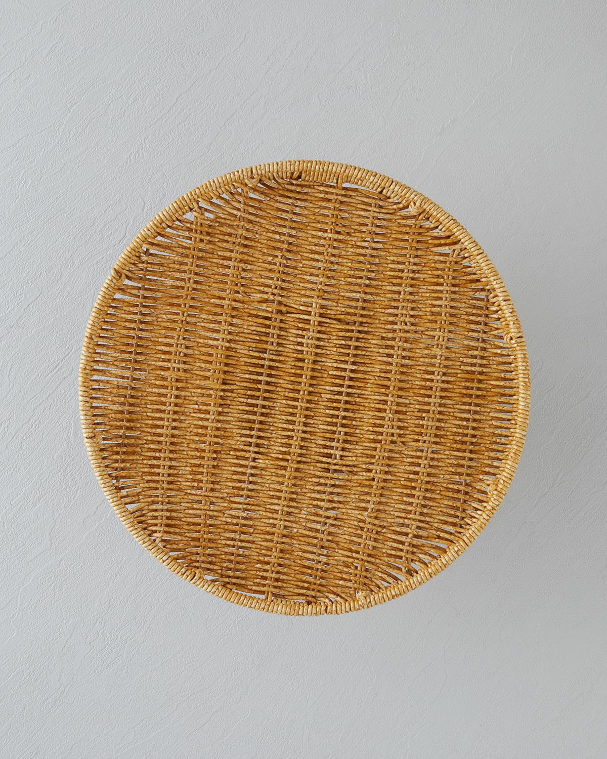 Professional Wicker Plastic Rattan Cake Display Stand Light Brown