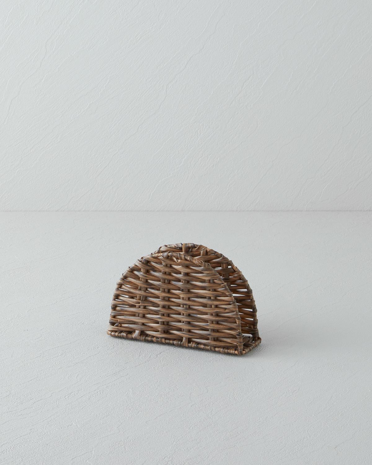 Professional Durable Plastic Rattan Napkin Holder Brown