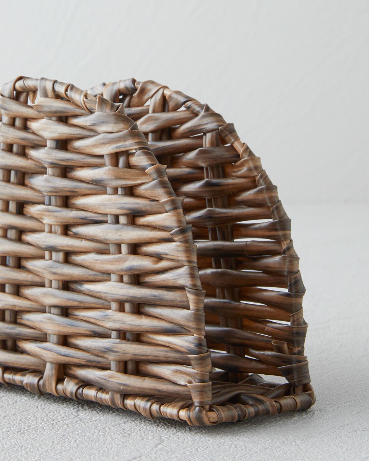 Professional Durable Plastic Rattan Napkin Holder Brown