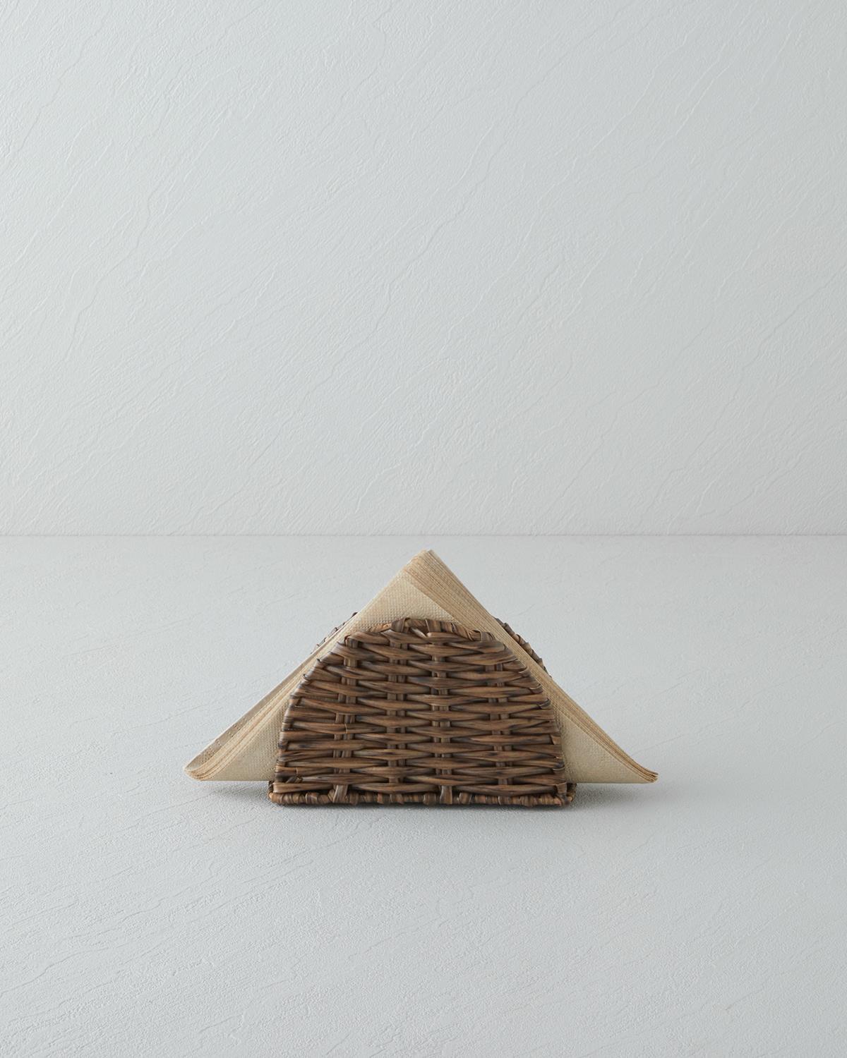 Professional Durable Plastic Rattan Napkin Holder Brown