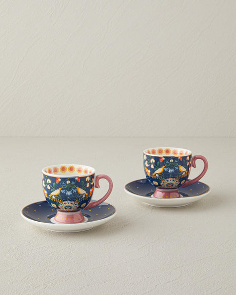 Premium New Bone China   Navy Blue Coffee Cup Set   4 Piece
