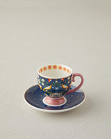 Premium New Bone China   Navy Blue Coffee Cup Set   4 Piece
