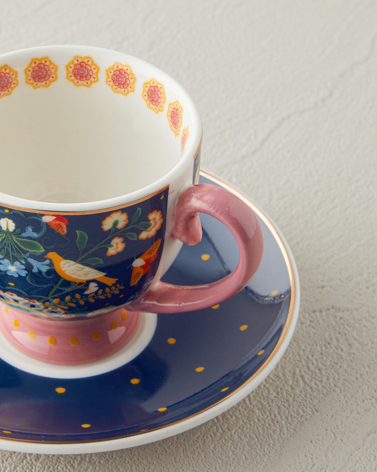 Premium New Bone China   Navy Blue Coffee Cup Set   4 Piece