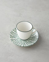 Premium Winsome Bone Porcelain Coffee Cup Set   90ml Green 4 Piece