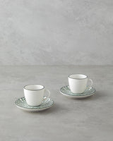 Premium Winsome Bone Porcelain Coffee Cup Set   90ml Green 4 Piece