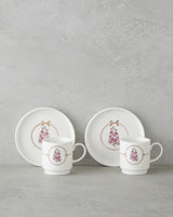 Professional Grade New Bone China Wisteria Coffee Cup Set   12 Piece