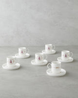 Professional Grade New Bone China Wisteria Coffee Cup Set   12 Piece