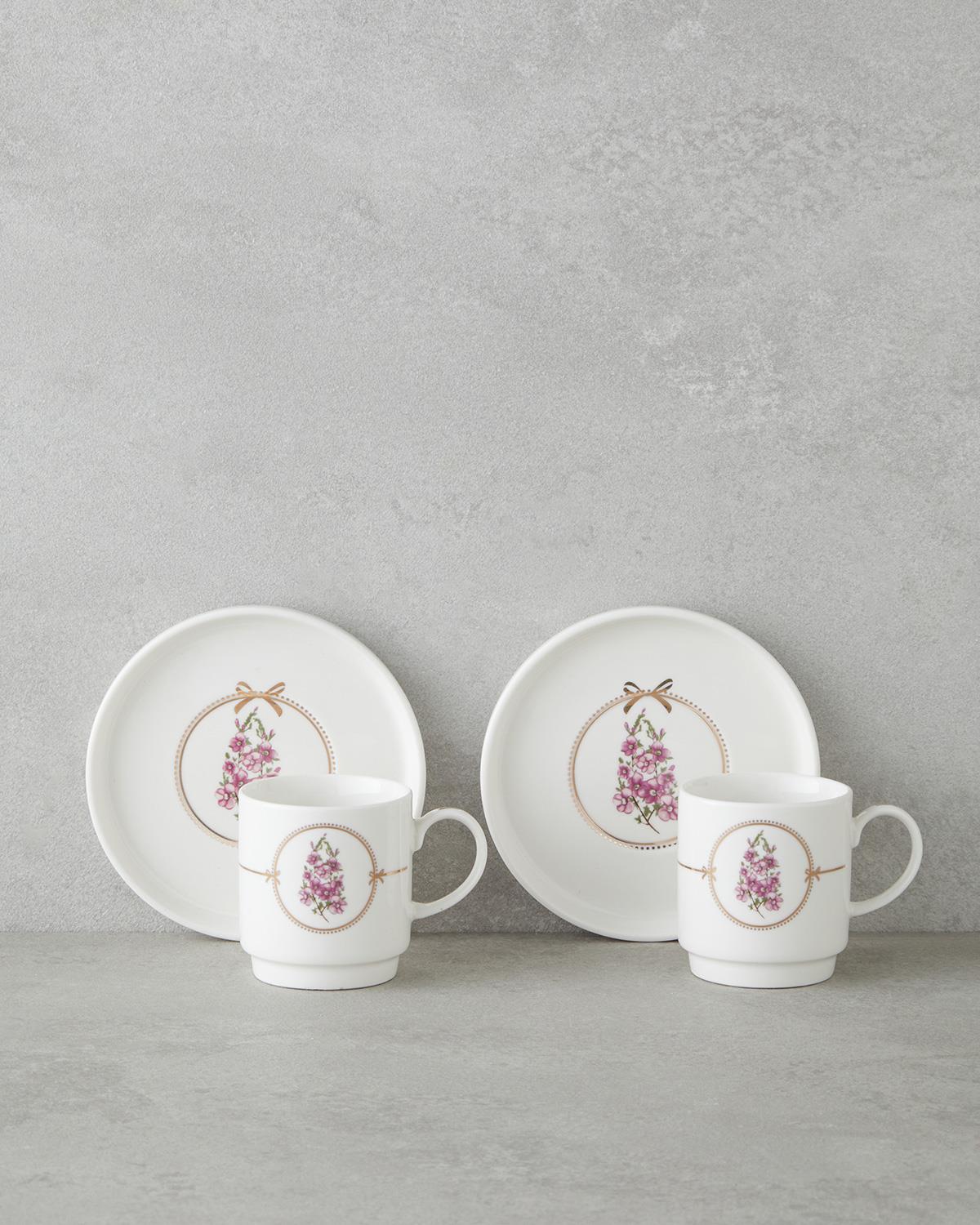 Professional Grade New Bone China Wisteria Coffee Cup Set   12 Piece