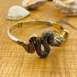 Women's Adjustable Animal Snake Multi - Stone Bracelet