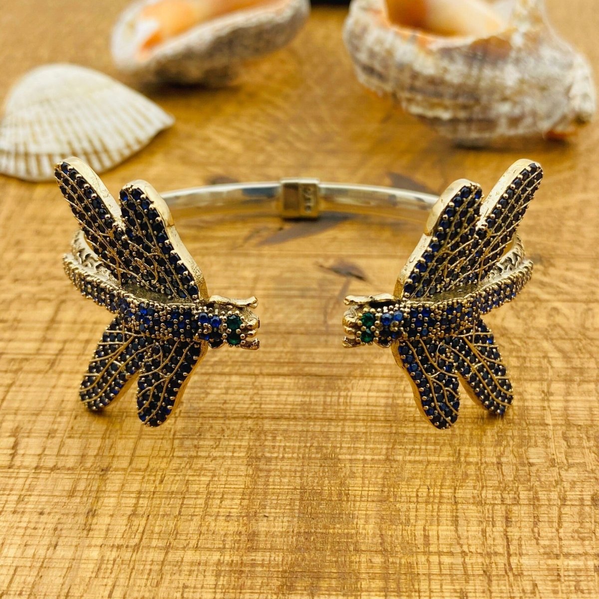 Women's Adjustable Blue Sapphire Butterfly Bracelet