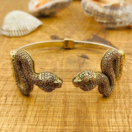 Women's Adjustable Citrine Yellow Snake Bracelet