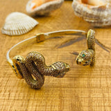 Women's Adjustable Citrine Yellow Snake Bracelet