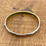 Women's Adjustable Green Emerald Bangle Bracelet