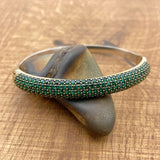 Women's Adjustable Green Emerald Bangle Bracelet