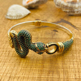 Women's Adjustable Green Snake Emerald Bracelet