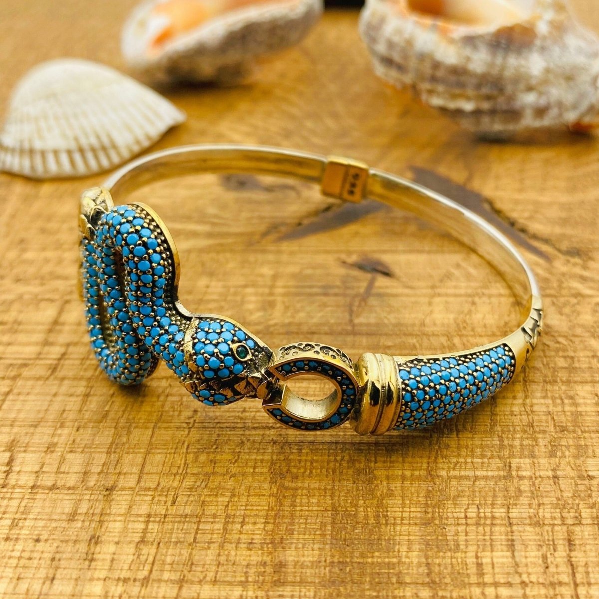 Women's Adjustable Snake Head Turquoise Bracelet