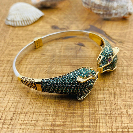 Women's Adjustable Tiger Emerald Bracelet