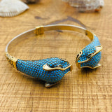 Women's Adjustable Tiger Head Turquoise Bracelet