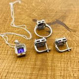 Women's Amethyst Stone Jewelry Set