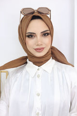 Women's Bamboo Crush Hijab Scarf - Chocolate Brown - TryAladdin