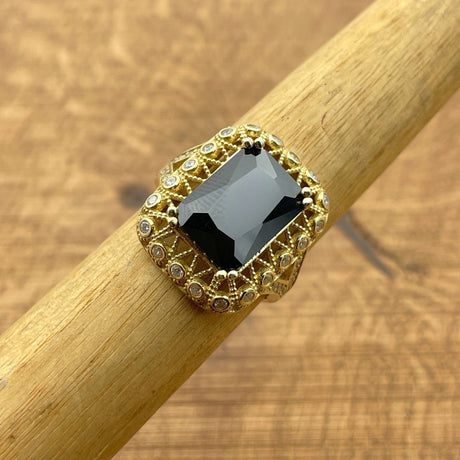 Women's Black Onyx Silver Ring