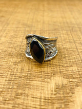 Women's Black Onyx Silver Ring