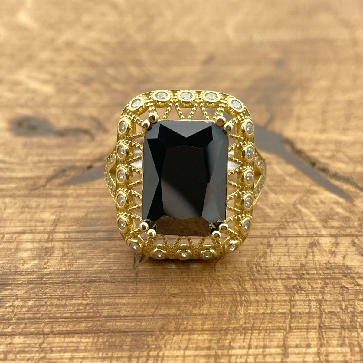 Women's Black Onyx Silver Ring - TryAladdin